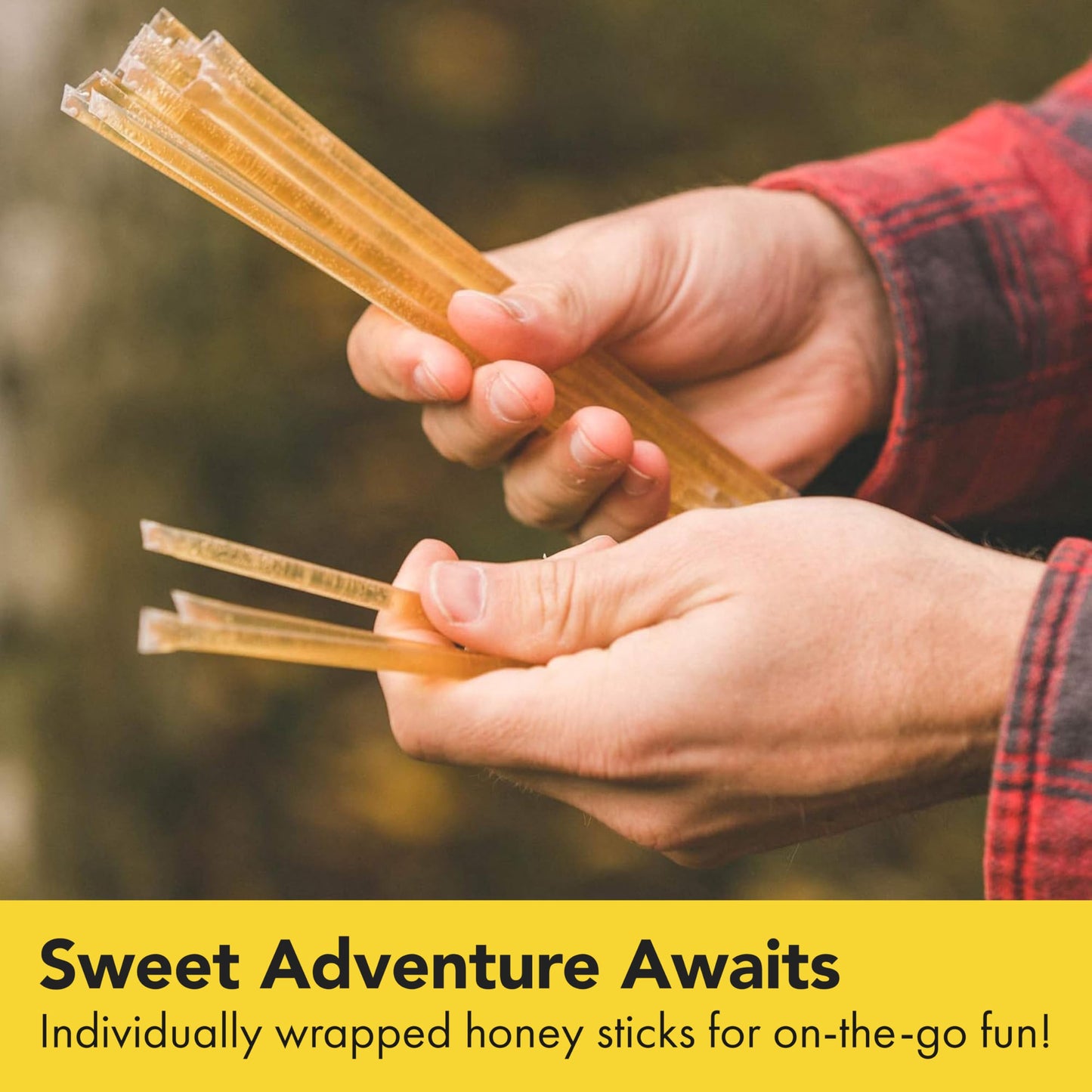 Homestead Honey Native Honey Sticks for Tea - 50-Pack Bulk Packets, Single Serve - Pure Wildflower Honey Straws - Easy-to-Open Honeycomb Stir Sticks for On-the-Go, Snacks, and Travel