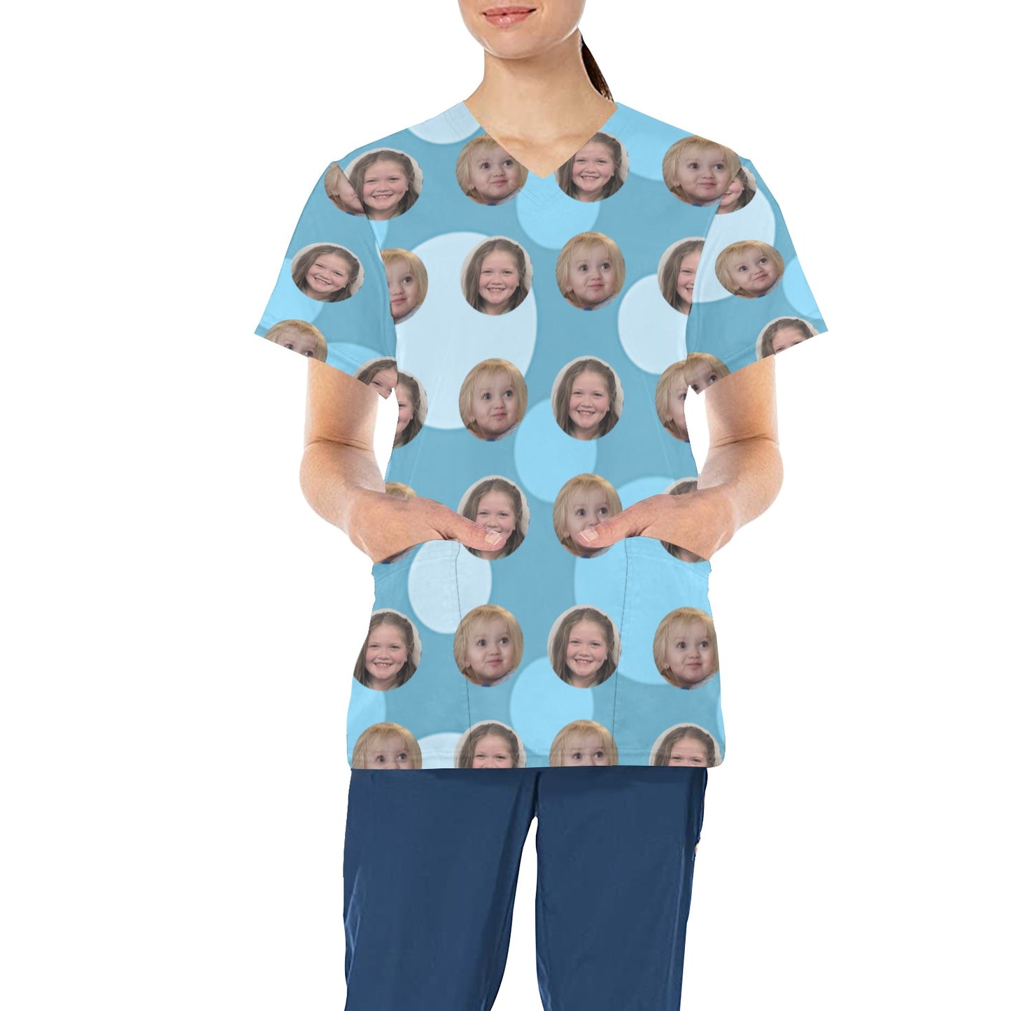 Custom Print Women's Scrub Top