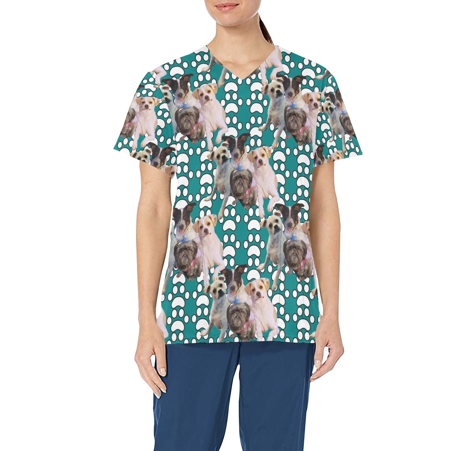 Custom Print Women's Scrub Top