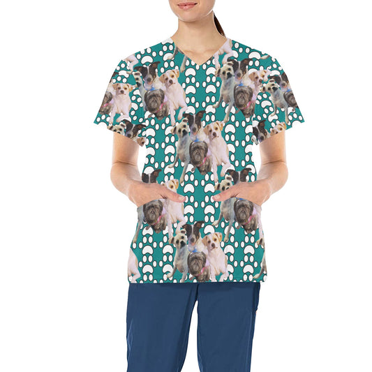 Custom Print Women's Scrub Top