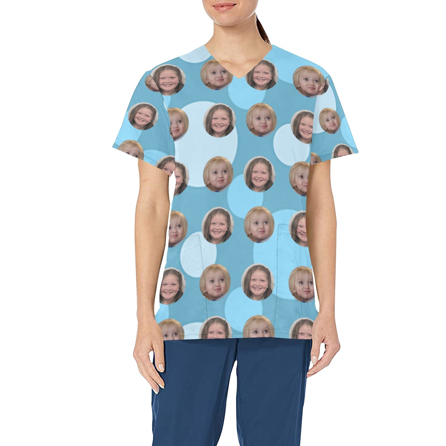 Custom Print Women's Scrub Top