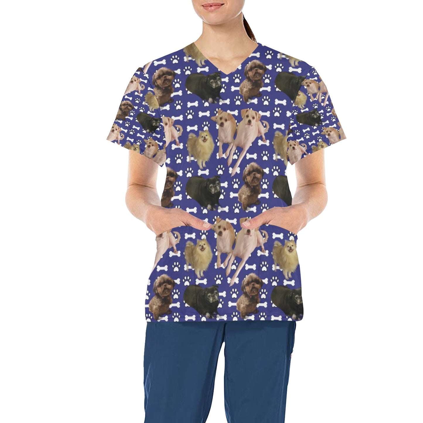 Custom Print Women's Scrub Top