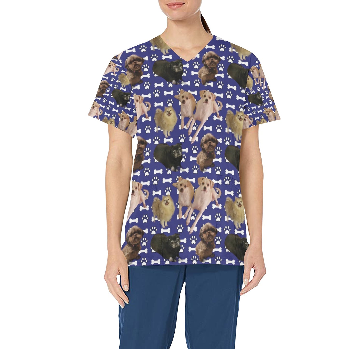 Custom Print Women's Scrub Top