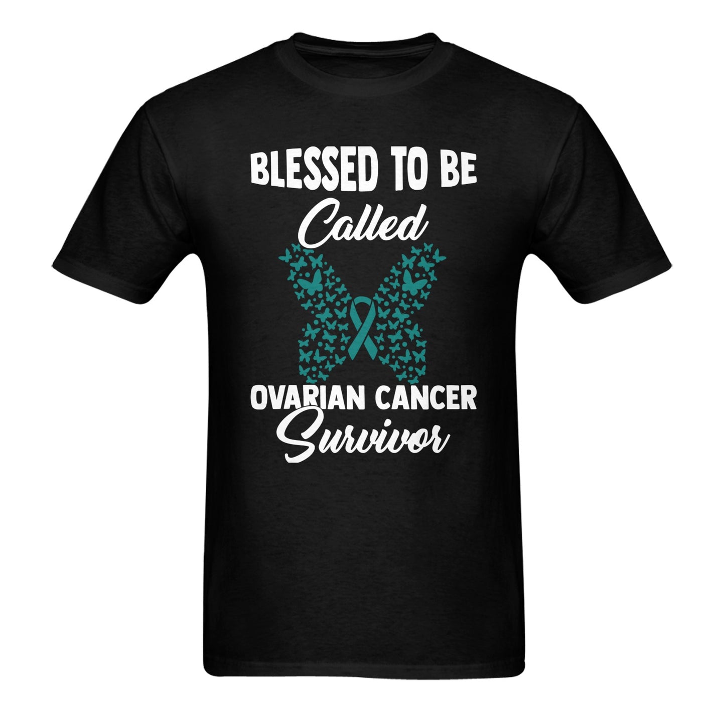 Unisex Heavy Cotton T-shirt Ovarian Cancer Survivor