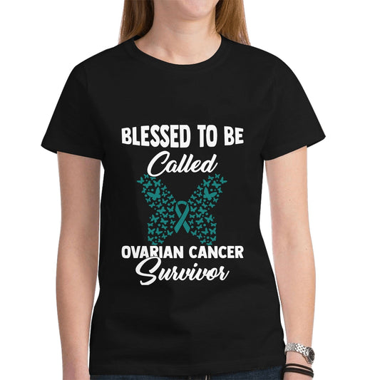 Graphic Women's Heavy Cotton Short Sleeve T-Shirt - Ovarian Cancer Survivor